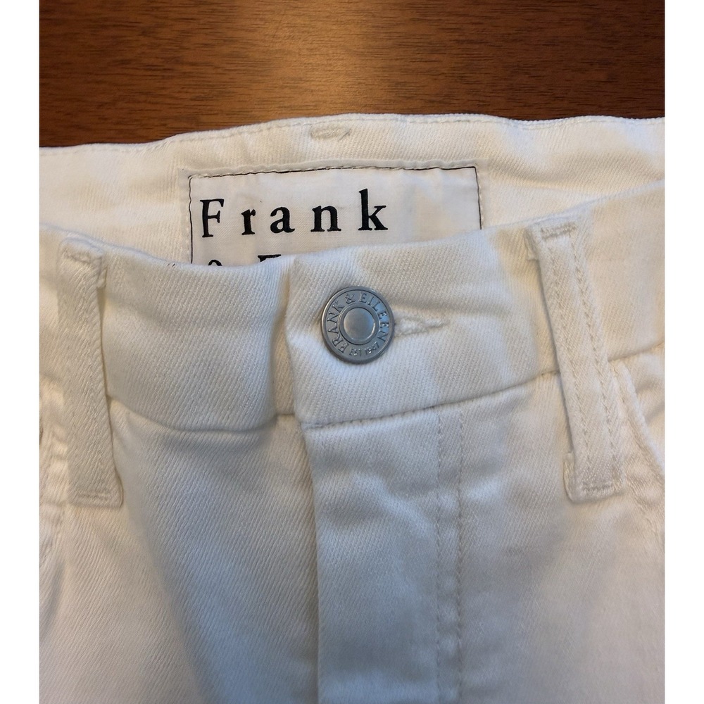 Frank And Eileen Galway Wide Leg Jeans Women's 26 White Denim Cropped Frayed Hem - Picture 12 of 16